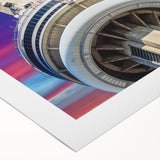 Art deco poster of Ontario scenery in muted earth tones on rolled canvas, suitable for dining room wall art.