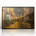 Large abstract wall art depicting a stylized Quebec scenery in black and white tones, framed in acrylic.