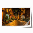 Scenic Quebec landscape on rolled print, featuring lush greenery and flowers, suited for dining room wall art.