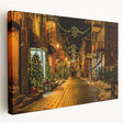 Scenic Quebec landscape on stretched canvas, showcasing muted earth tones, ideal for kitchen wall art.