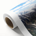 Art Deco poster of Yukon scenery in pastel shades on rolled canvas, ideal for nursery wall art.