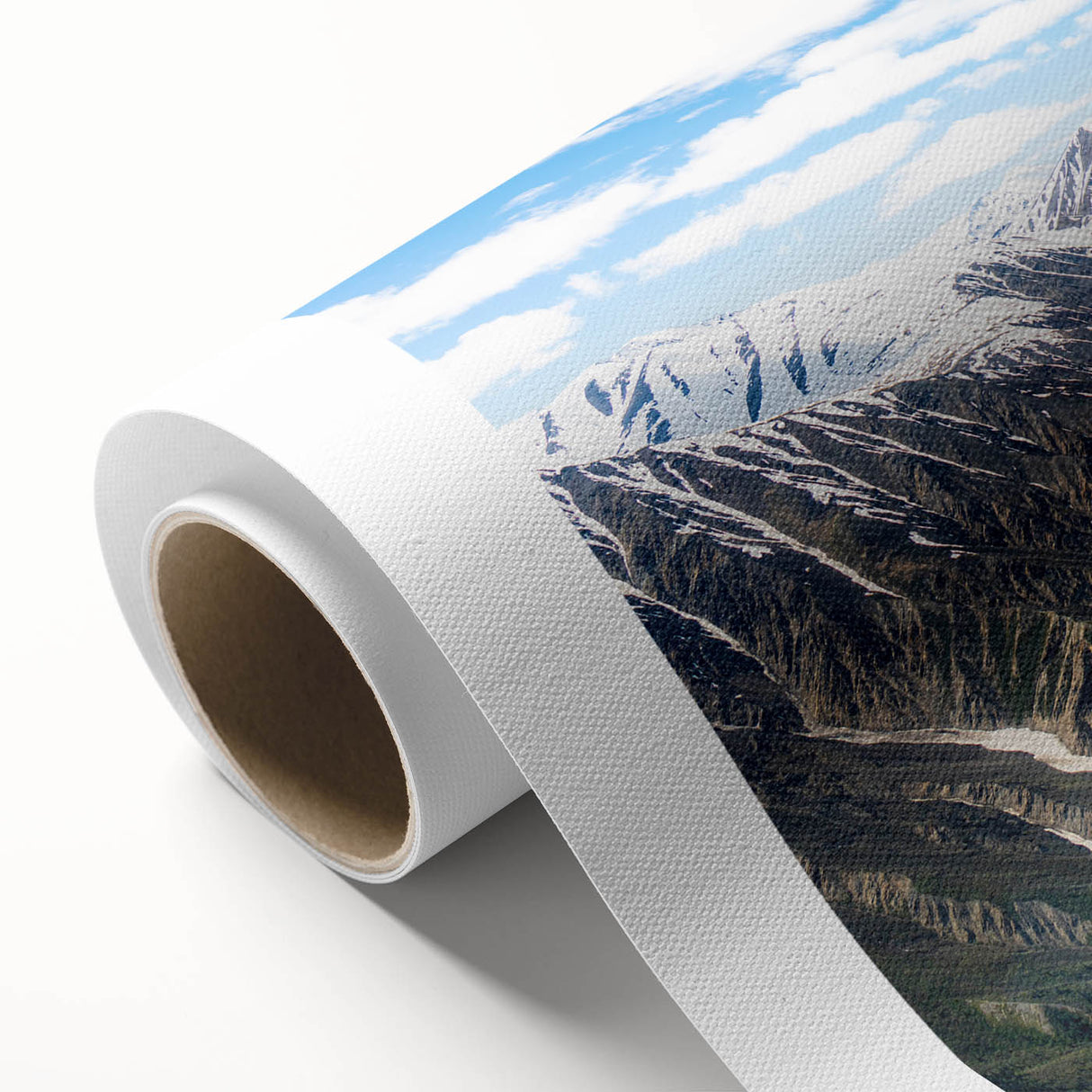 Art Deco poster of Yukon scenery in pastel shades on rolled canvas, ideal for nursery wall art.