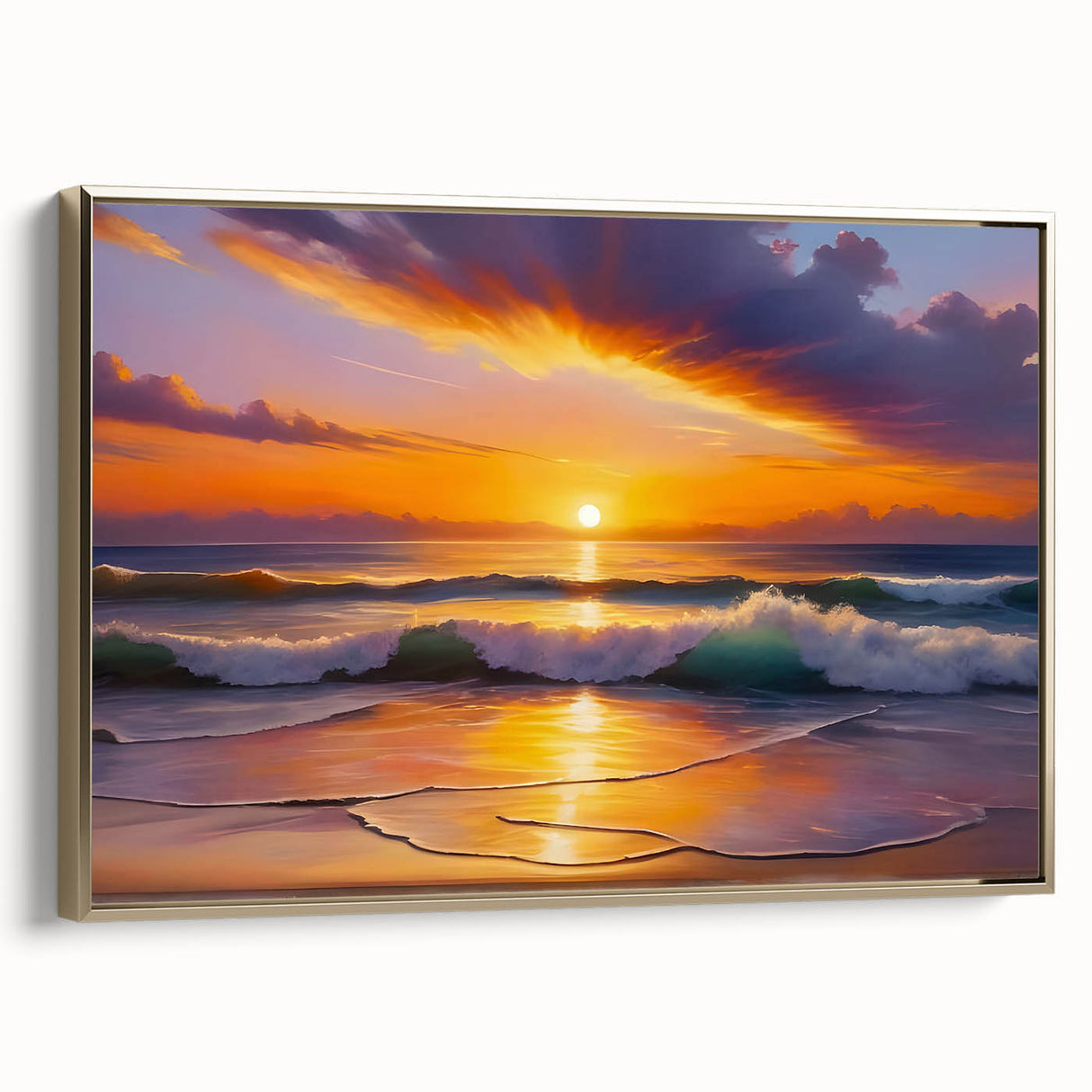 Framed canvas featuring a vintage-style Bahamas landscape in muted gold and black tones, ideal for bedroom wall decor.