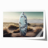 Extra large rolled print of a Caribbean scenery with vibrant blue and green tones, ideal for dining room wall art.