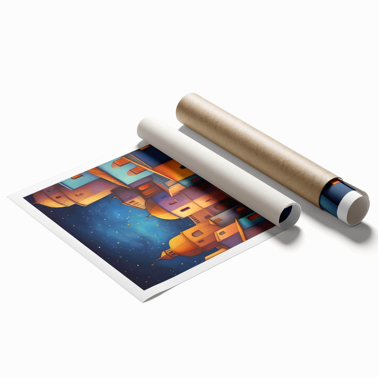 Extra large rolled print of El Salvador scenery with vibrant floral elements.