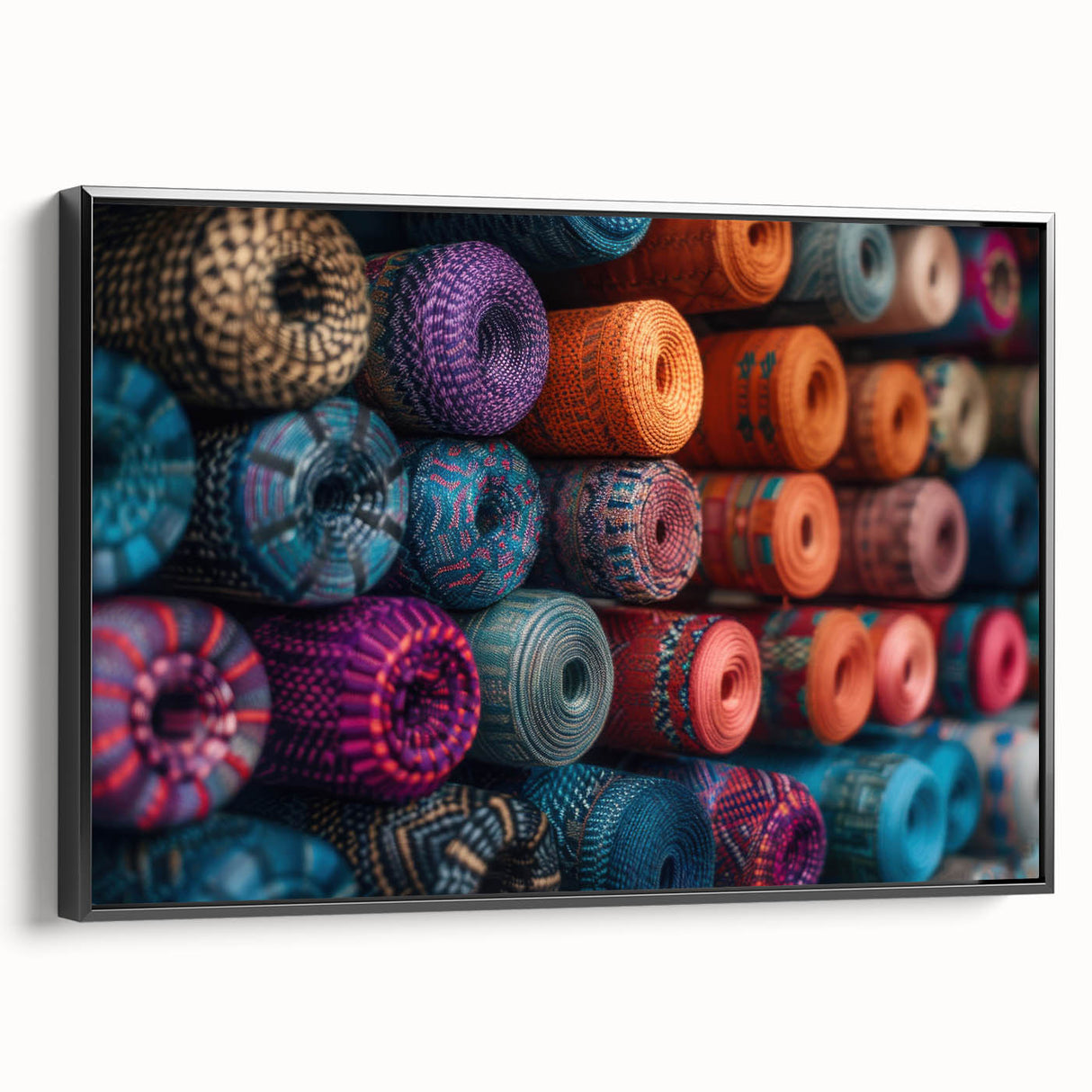 Black and white framed canvas of a Guatemalan landscape, ideal for bedroom wall art.