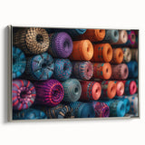 Framed canvas depicting a vintage landscape painting of a Guatemalan scenery in vivid colors.