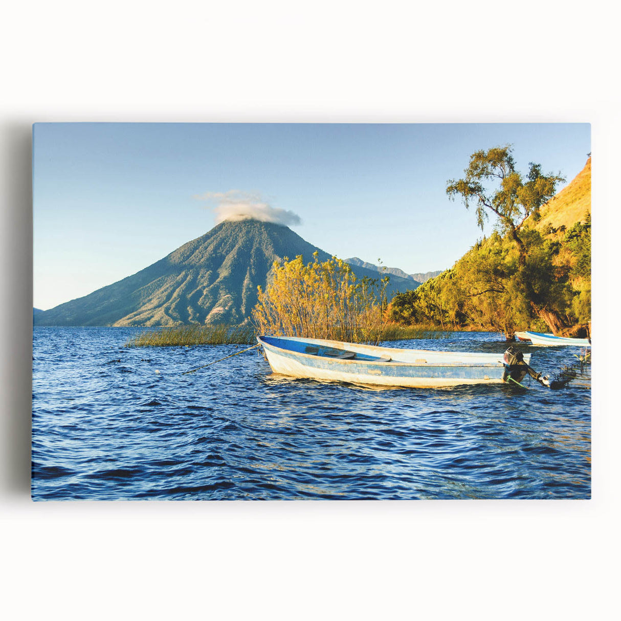 Black and white photo of a Central American landscape on stretched canvas, ideal for kitchen wall art.