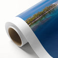 Art deco poster of Panama scenery in pastel hues on rolled canvas, suitable for nursery wall art or dining room decor.