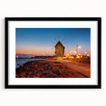 Extra large abstract art print of a vibrant, colorful European landscape, textured on a black framed canvas.