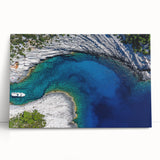 Black and white stretched canvas of a Croatian landscape, ideal for kitchen wall art.