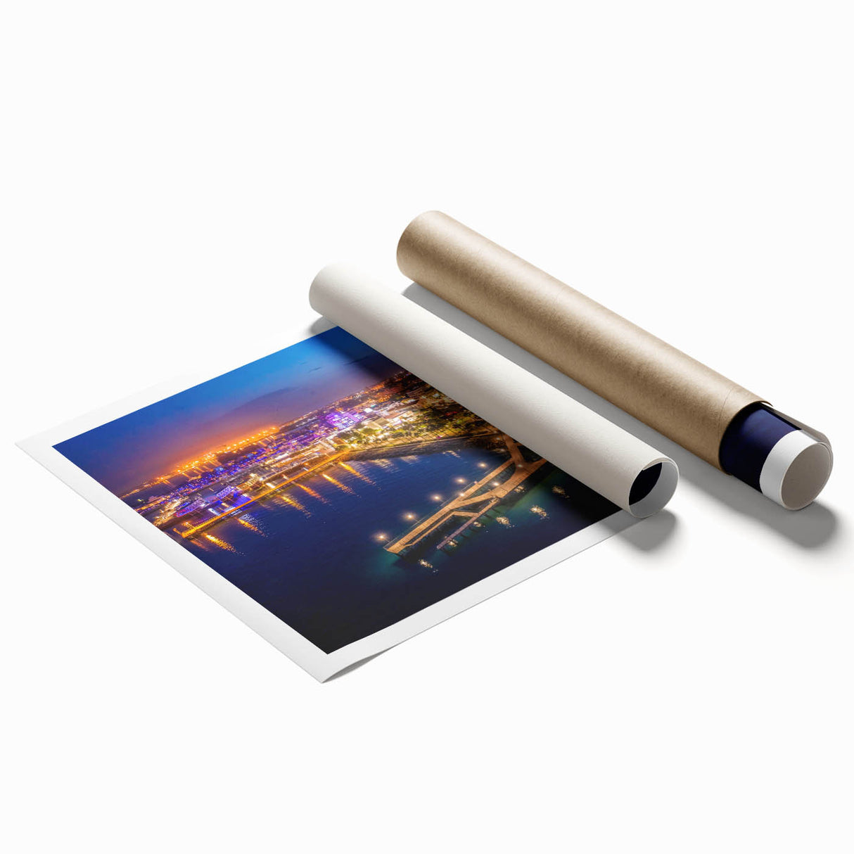 Extra large rolled print of a European Cyprus landscape with vibrant green and blue tones.