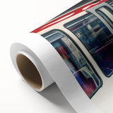Art Deco poster of Lyon scenery on rolled canvas, with soft pastel colors, ideal for nursery wall art.