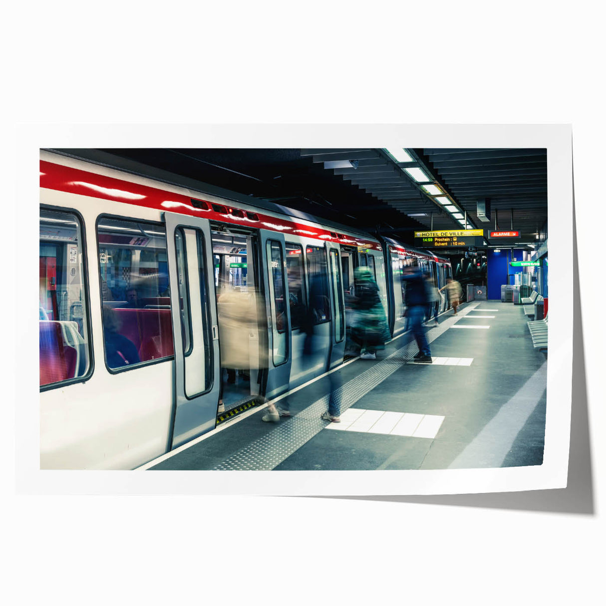 Extra large rolled print of Lyon, France scenery with vibrant floral elements, ideal for dining room wall art.