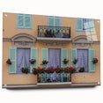 Acrylic print of a large abstract depiction of Nice, France in muted blue and green tones.