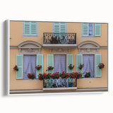 Vintage poster art of Nice, France, featuring colorful abstract design on extra large framed canvas.