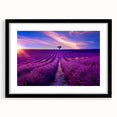 Extra large abstract art print of colorful Provence scenery, textured finish on a framed black mat.