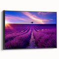 Black and white landscape art painting of Provence, France on framed canvas, ideal for bedroom wall decor.