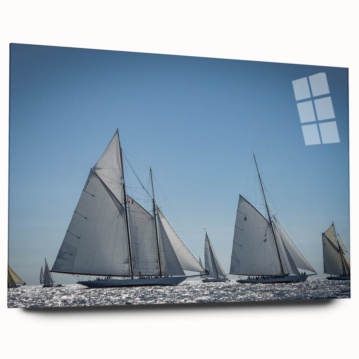 Large abstract wall art of a South France scenery in muted earth tones on acrylic glass.