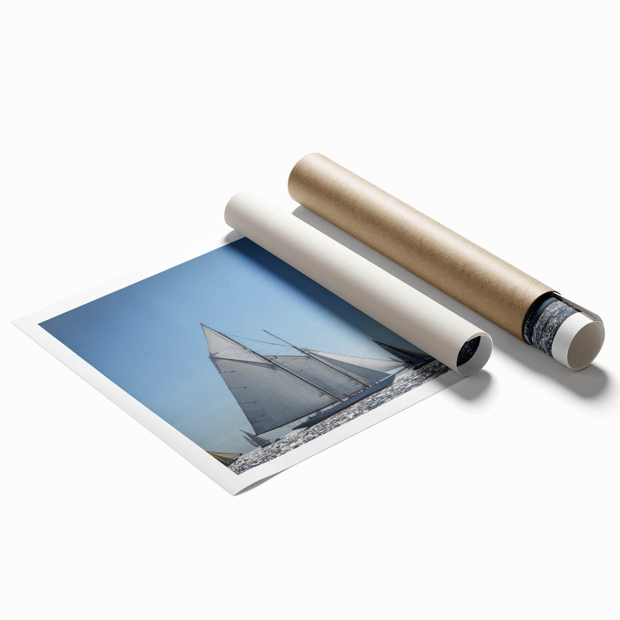 Extra large rolled print of a serene French countryside floral scene in soft pastel shades.