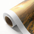 Art deco poster of Tuscany landscape in muted earth tones on rolled canvas, ideal for nursery wall art.