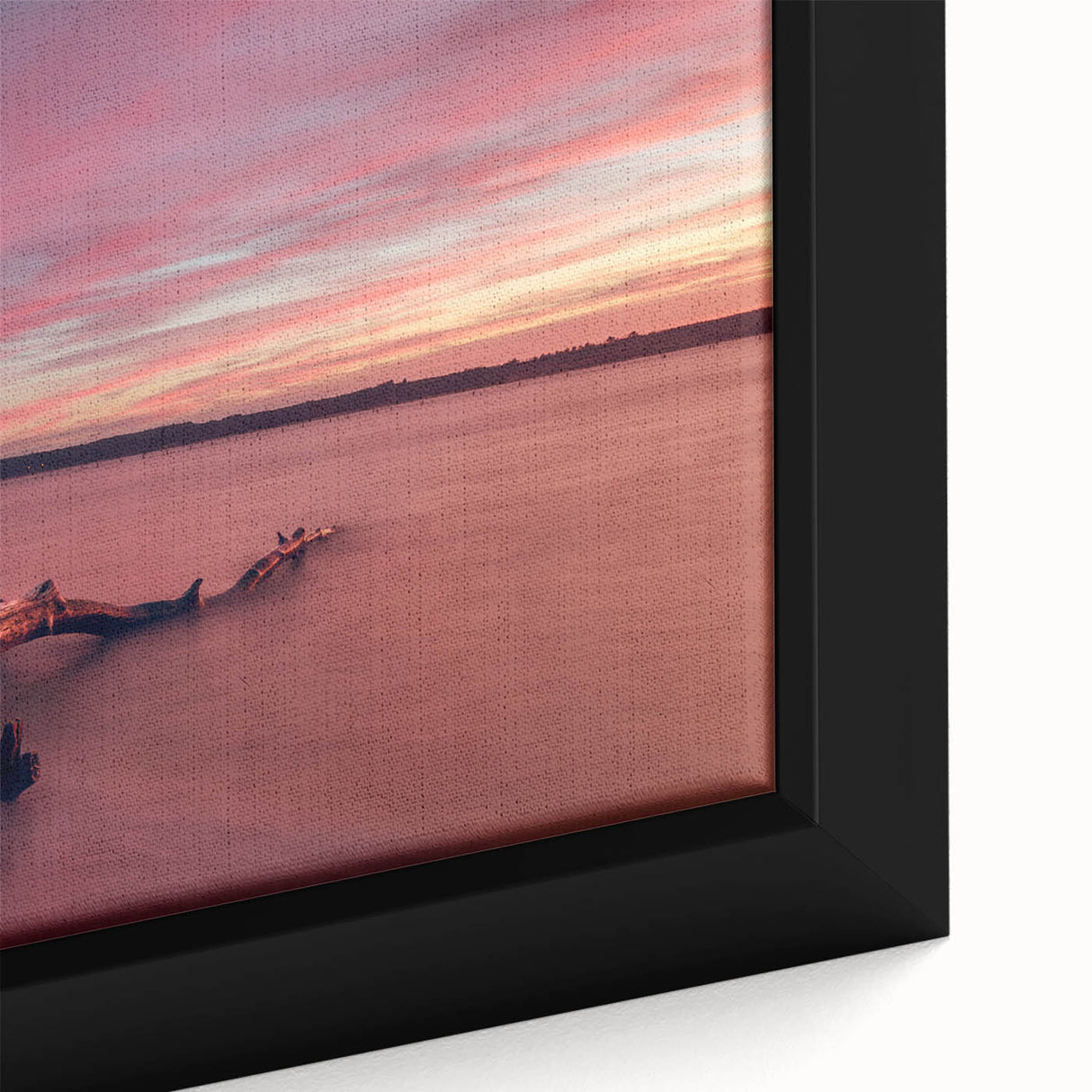 Extra large framed canvas featuring textured, colorful art of a European Lithuania scenery in black.