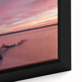 Extra large framed canvas featuring textured, colorful art of a European Lithuania scenery in black.