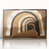 Large art print of a European Malta scenery in muted earth tones on a framed acrylic, ideal for modern art wall decor.