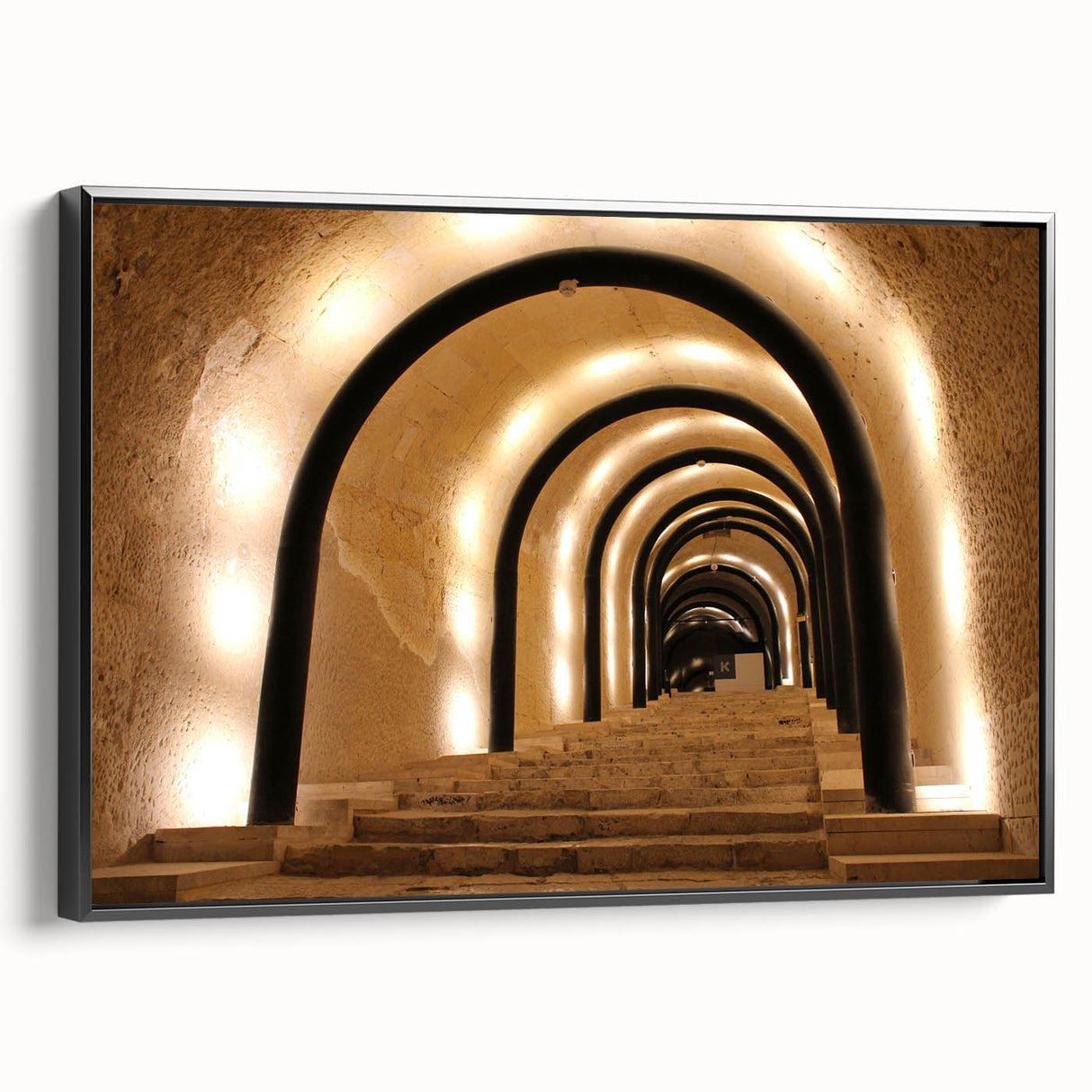 Black and white landscape art painting of Malta on framed canvas, suitable for bedroom wall decor.