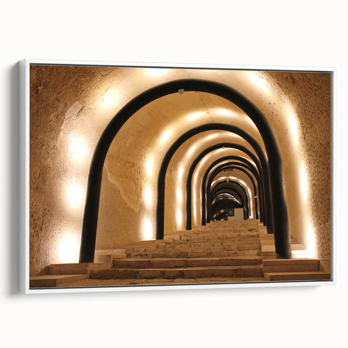Vintage poster art of a scenic Malta view in colorful hues on a large framed canvas, ideal for living room decor.