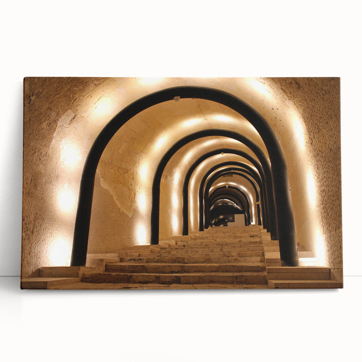 Black and white photo of Malta scenery on large stretched canvas, ideal for kitchen wall art.