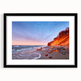 Extra large abstract art print featuring a colorful, textured depiction of a European scenery on a framed black mat.