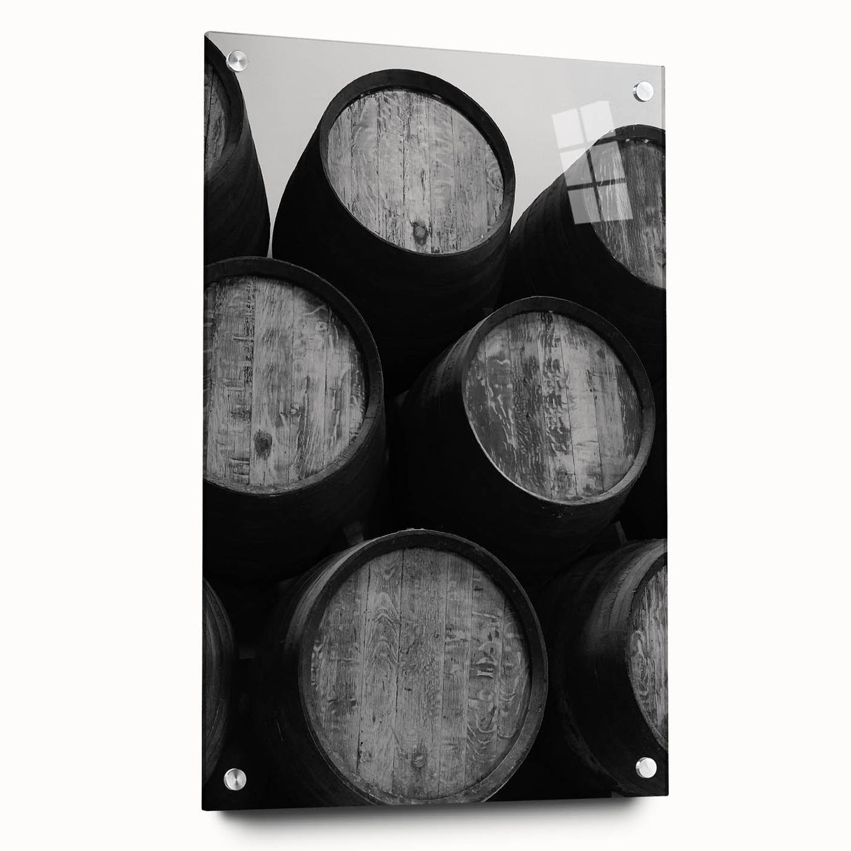 Acrylic print of Porto scenery with soft blue and white tones, suited for bedroom or dining room decor.