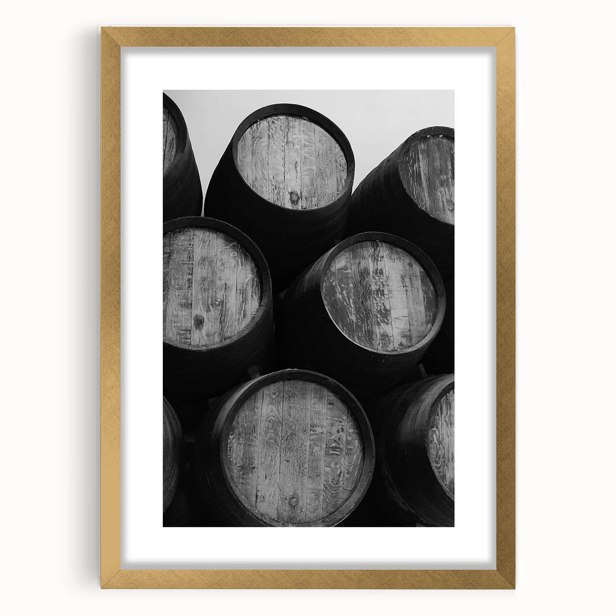 Abstract art print of Porto scenery in muted blue and orange tones on a framed canvas, ideal for dining room decor.