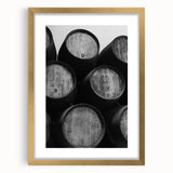 Abstract art print of Porto scenery in muted blue and orange tones on a framed canvas, ideal for dining room decor.