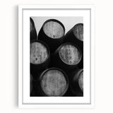 Textured art print of Porto scenery in abstract style with muted earth tones on a framed white mat, ideal for bedroom art.