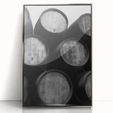 Large acrylic print of Porto scenery with silver frame, featuring mid-century modernist style.