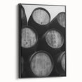 Black and white framed canvas of vintage Porto landscape, ideal for bedroom wall decor.