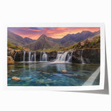 Rolled print of a Scottish landscape featuring muted green and brown tones, ideal for art wall dining room.