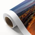 Art Deco poster of Barcelona scenery in pastel shades on rolled canvas, ideal for nursery wall art.