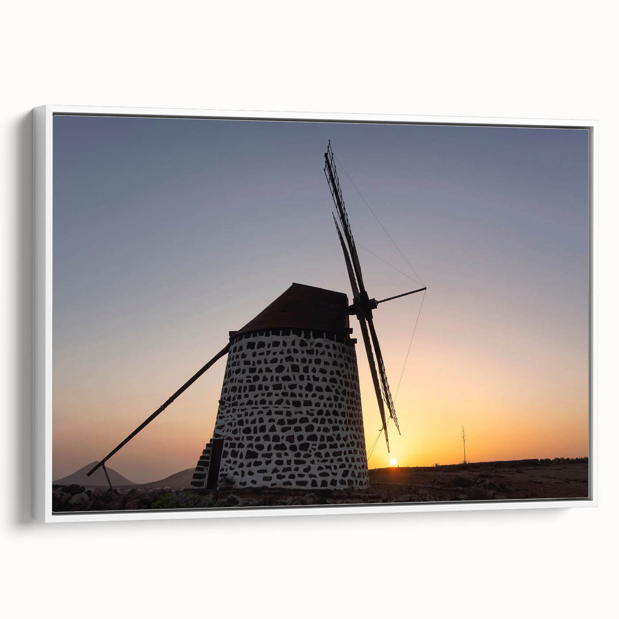 Vintage poster art of a scenic European landscape on extra-large framed canvas.