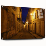 Acrylic glass print of Stockholm skyline in muted blue and gray tones, suitable for bedroom or dining room decor.