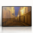 Large abstract wall art depicting a stylized Stockholm scenery in black and white tones on a framed acrylic.