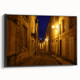 Black and white framed canvas of Stockholm landscape in vintage poster style, ideal for bedroom decor.