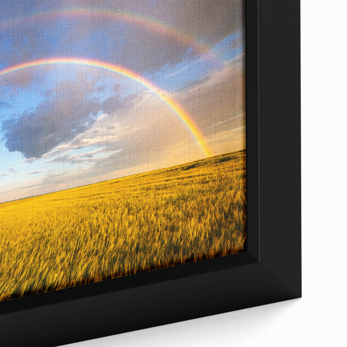 Black wall art featuring a textured, colorful abstract design on a framed canvas, ideal for living room decor.