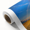 Art deco poster of a serene Ukrainian landscape in pastel shades on rolled canvas, ideal for nursery wall art.