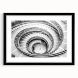 Colorful abstract art print of the Vatican scenery in vibrant hues on a large textured canvas, framed in black.
