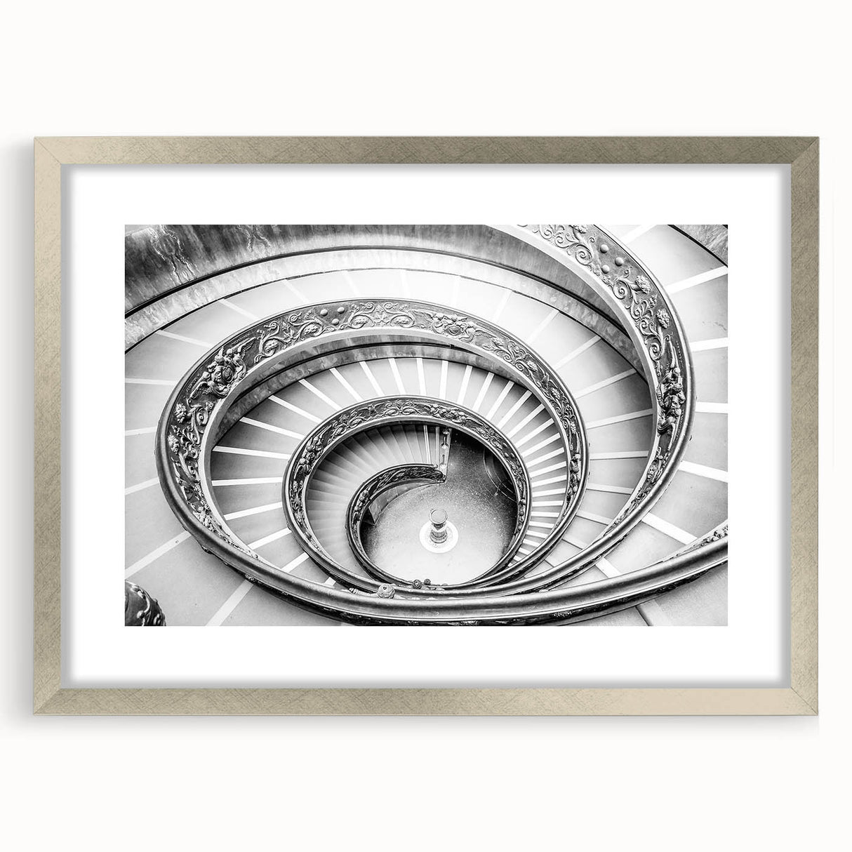 Textured art print of the Vatican in abstract style, featuring muted earth tones on a framed silver mat.