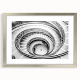 Textured art print of the Vatican in abstract style, featuring muted earth tones on a framed silver mat.
