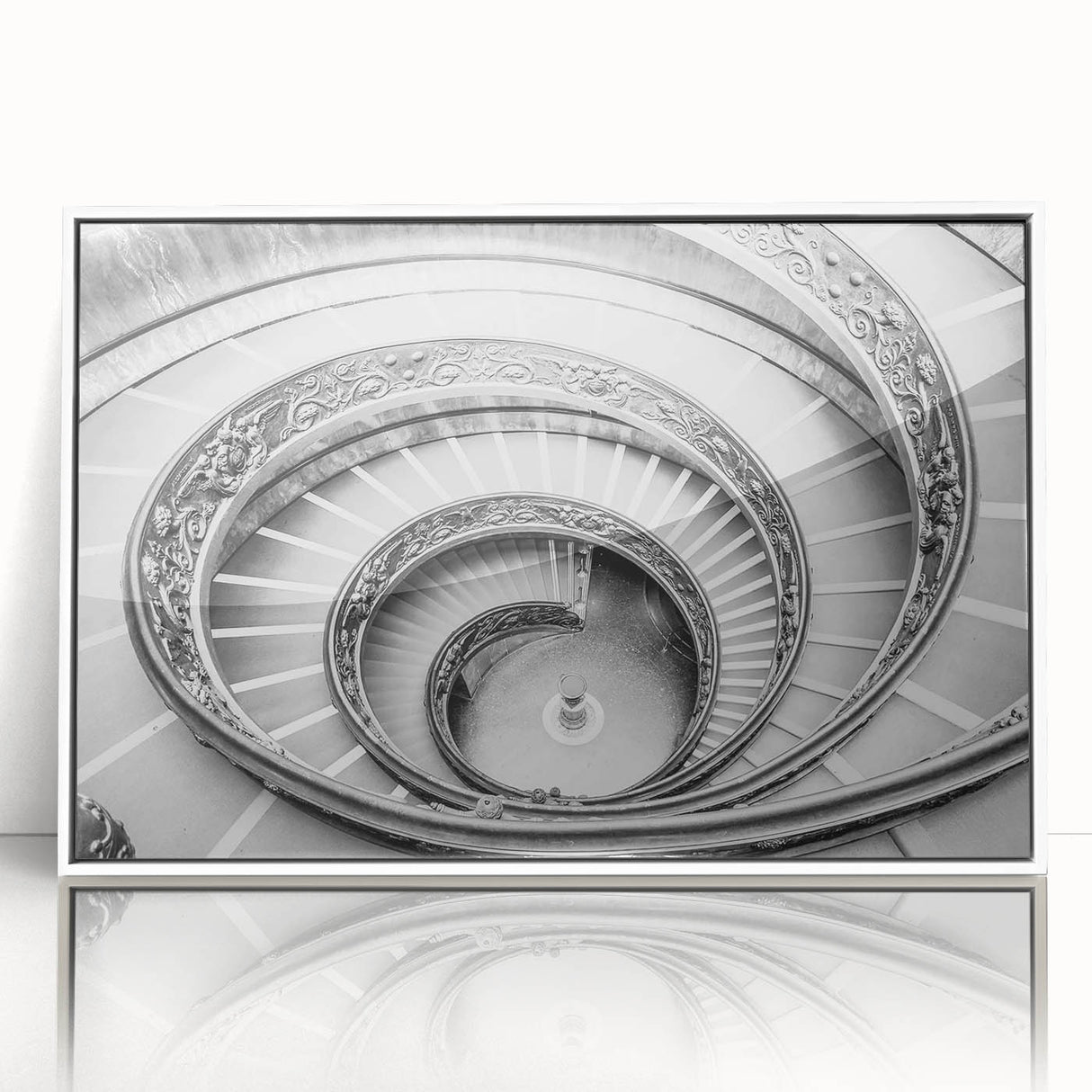 Art deco poster of the Vatican in muted shades on white-framed acrylic, suitable for modern art wall decor.